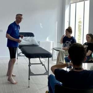 Experienced MSK ACE Howard takes the student through the details of a Spine examination at The University of Newcastle